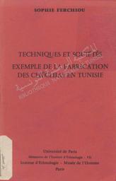 Techniques et sociétés, exemple de la fabrication des chéchias en Tunisie | Ferchiou, Sophie. 070