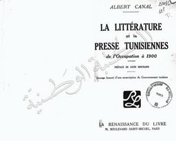 La littérature et la presse tunisiennes | Canal, Albert. 070
