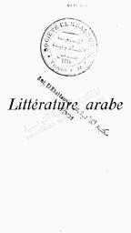 Huart Clément. Littérature arabe | Huart, Clément (1854-1926)