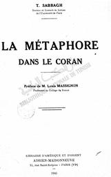T. Sabbagh. La Métaphore dans le Coran | Sabbagh, T
