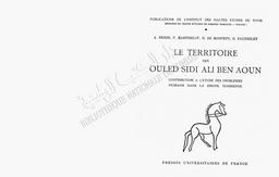 Le Territoire des Ouled Sidi Ali Ben Aoun | Bessis, A. 070