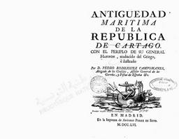 Antigüedad maritima de la Republica de Cartago | Campomanes, Pedro Rodriguez