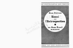 Jean Prévost. Essai sur L'introspection | Prévost, Jean