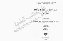 Inscriptions latines de l'Algérie | Gsell, Stéphane ((1864-1932)). 340