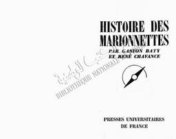 Histoire des marionnettes | Baty, Gaston