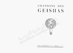 Chansons des Geishas | Oberlin, Steinilber. 730