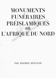 Monuments funéraires préislamiques de l'Afrique du Nord | Reygasse, Maurice. 070