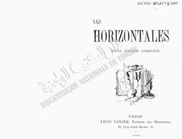 Les Horizontales | Beauclair, Henri