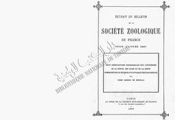Deux observations personnelles sur l'extension de la Huppe, des ailes et de la queue comme moyen de défense et d'attaque chez les oiseaux | Gadeau de Kerville, Henri