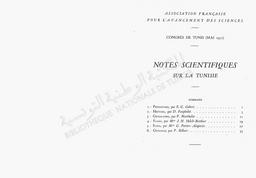 Association française pour L'avancement des sciences. Congrès de Tunis (mai 1951). Notes scientifique sur la Tunisie | Gobert, Ernest-Gustave