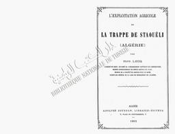 L' Exploitation agricole de la Trappe de Staouéli | Lecq, Hipp