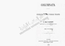 Columnata - Histoire d'une pierre écrite | Mac Carthy, Oscar