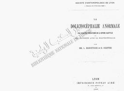 La Dolichocéphalie anormale par synostose prématurée de la suture sagittale, et ses rapports avec la scaphocéphalie | Manouvrier, L