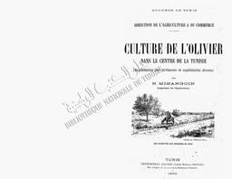 Culture de L'olivier dans le centre de la Tunisie | Minangoin, Narcisse