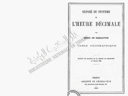 Exposé du système de l'heure décimale | Sarrauton, Henri de
