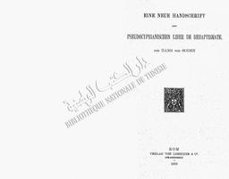 Eine Neue Handschrift des Pseudocyprianischen Liber de Rebaptismate | Soden, Hans von