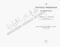 Une Nouvelle inscription de Téboursouk | Merlin, Alfred