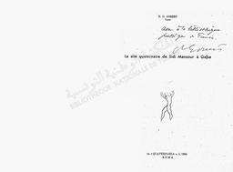 E. G. Gobert. Le Site quaternaire de Sidi Mansour à Gafsa | Gobert, Ernest-Gustave