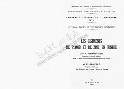 Les Gisements de plomb et de zinc en Tunisie | Granottier, A. 070