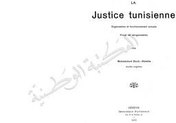 La Justice tunisienne | Bach-Hamba, Mohammed