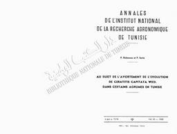 P. Delanoue et F. Soria. Au sujet de L'avortement de L'évolution de Ceratitis Capitata Wied | Delanoue, P