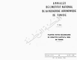 F. Soria. Plantes - hôtes secondaires de Ceratitis Capitata wied en Tunisie | Soria, F