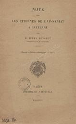 Note sur les citernes de Dar-Saniat à Carthage | Renault, Jules