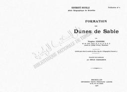 Université nouvelle. Institut géographique de Bruxelles. Publication n° 2. Formation des dunes de sable | Cornish, Vaughan
