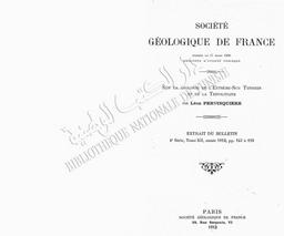 Sur la géologie de L'Extrême-sud tunisien et de la Tripolitaine | Pervinquière, Léon