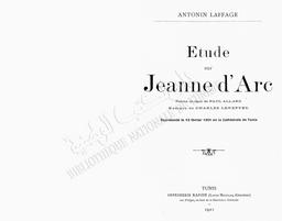 Antonin Laffage. Etude sur Jeanne d'Arc | Laffage, Antonin