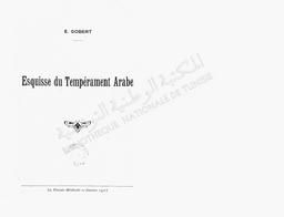 Esquisse du tempérament arabe | Gobert, Ernest - dr