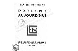 Blaise Cendrars. Profond aujourd'hui | Cendrars, Blaise