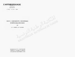 Mémoires originaux. Deux gisements extrêmes d'Ibéromaurusien | Gobert, Ernest - dr
