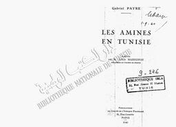 Gabriel Payre. Les Amines en Tunisie | Payre, Gabriel