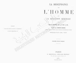 La Descendance de l'homme et la sélection sexuelle | Darwin, Charles