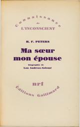 Ma soeur, mon épouse | Peters,  Heinz Frederick. Aut