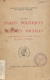 Partis politiques et réalités sociales | Lavau, Georges (1918-1990). 070