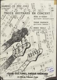 Trois guitares en concert | Club culturel Tahar Haddad. Tunisie